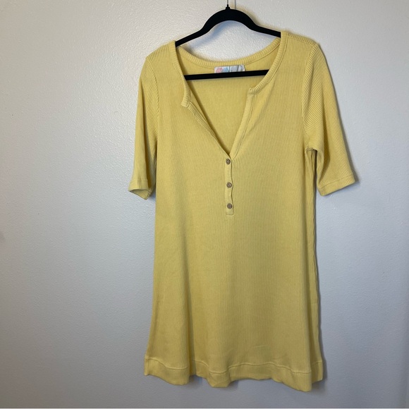 Free People Beach yellow Jane Shift Mini dress - Picture 2 of 5